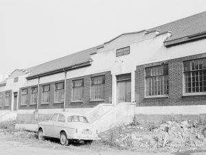 Riverside Sewage Works Extension XIII, showing old Dagenham Urban District Council building, 1966