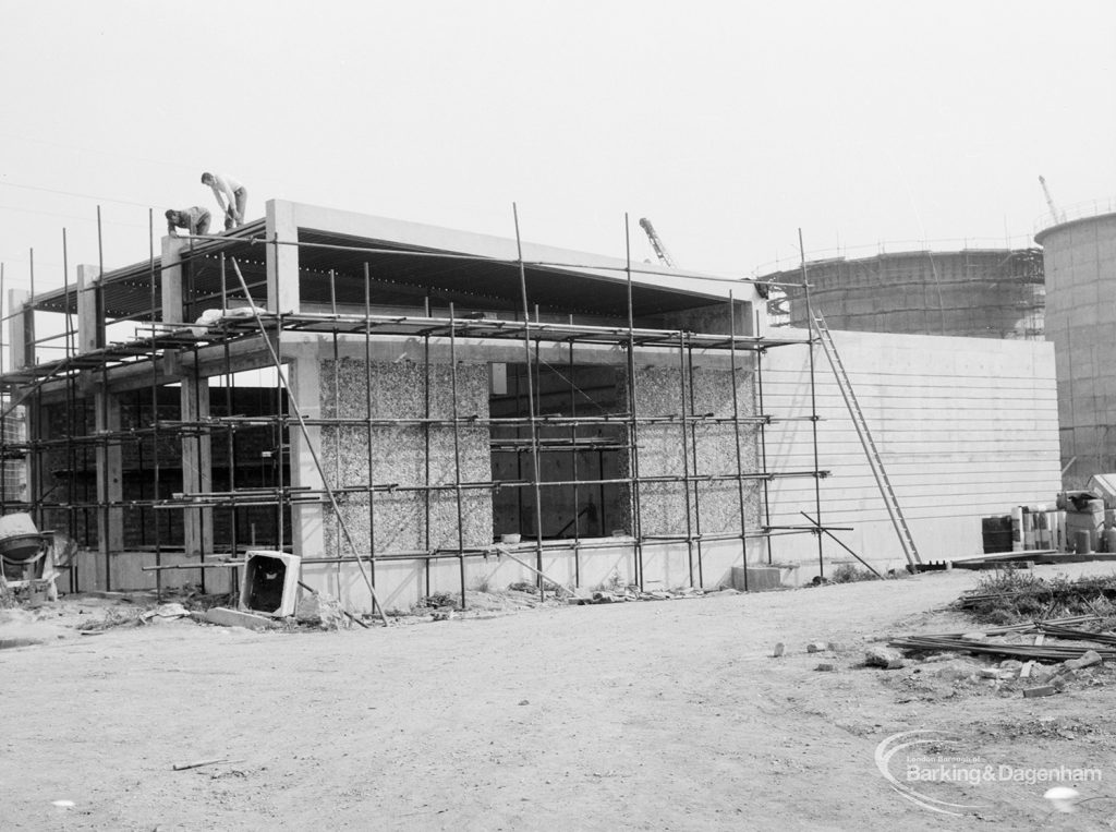 Riverside Sewage Works Extension XIII, showing buildings in phase 2 on west edge of site, 1966