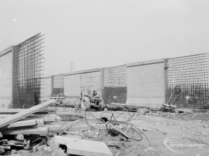 Riverside Sewage Works Extension XIII, showing three of the series of great walls to return storm water, 1966