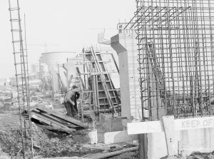 Riverside Sewage Works Reconstruction XIV, showing reinforcing steel framework for conduit, 1966