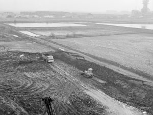 Riverside Sewage Works Reconstruction XIV, showing view from above of levelling for last phase (area adjoining EES11710, to south), 1966