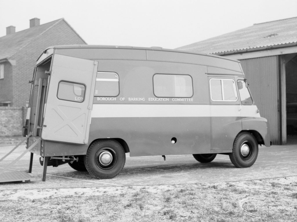 Transport, showing London Borough of Barking Education Committee van (offside side view), 1967