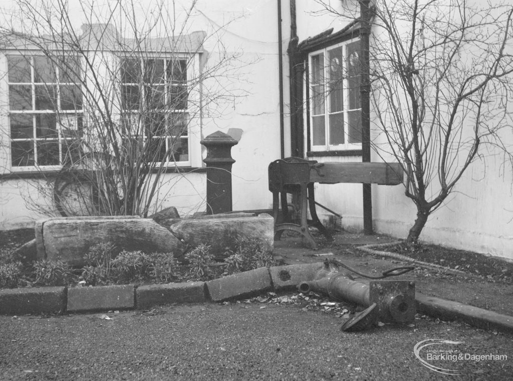 Valence House, Dagenham, showing chaff cutter and other farming implements, 1967