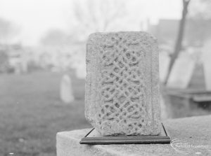 Barking Abbey, showing remains of Saxon Cross (fourth face), 1967