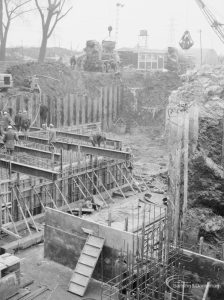 Sewage Works Reconstruction XV, showing demolition of old power station, 1967