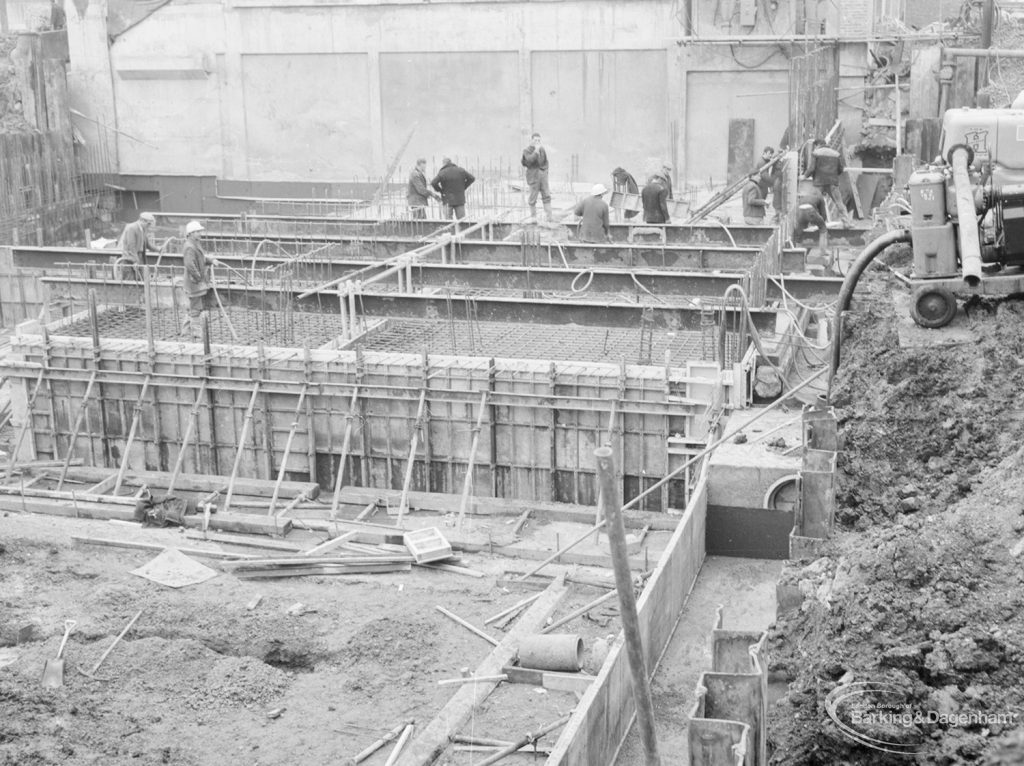 Sewage Works Reconstruction XV, showing demolition of old power station, 1967