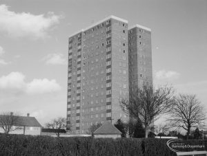 Housing, showing Thaxted House, Siviter Way, Dagenham, from Old Dagenham Park, 1967