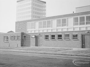 Health, showing exterior of Annie Prendergast Clinic and Day Nursery, Ashton Gardens, Chadwell Heath from north-east, 1967