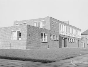 Health, showing south end exterior of Annie Prendergast Clinic and Day Nursery, Ashton Gardens, Chadwell Heath, 1967