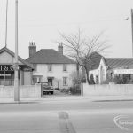 Old Dagenham Village, showing West and Coe Limited Funeral Directors premises with white cottage, 1967