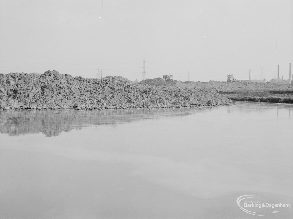 Sewage Works Reconstruction XVII (French’s contract), showing a flooded area [beyond EES11860], 1967
