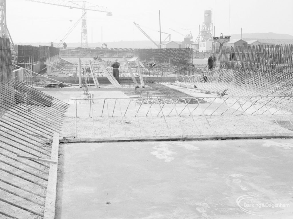 Sewage Works Reconstruction XVII (French’s contract), showing half-completed tank, 1967