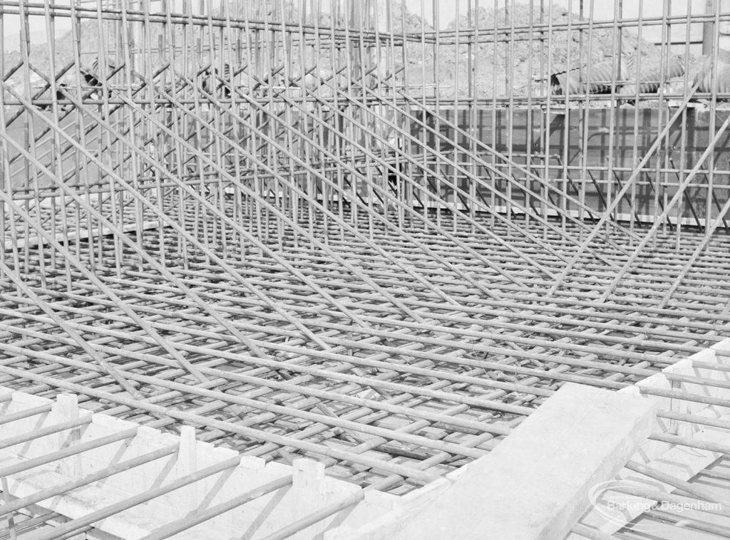 Sewage Works Reconstruction XVII (French’s contract), showing intricate vertical, oblique and horizontal rod-work, 1967