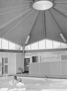 Swimming pool at Faircross Special School, Hulse Avenue, Barking, showing ‘star’ roof, 1967
