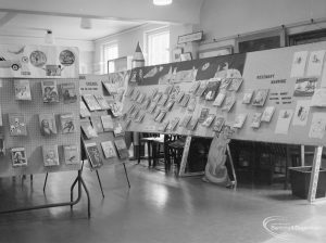 Barking Libraries Children’s Book Week at Valence House, Dagenham, showing view of display stands, 1967