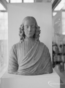 Victoria and Albert Renaissance Art exhibition at Rectory Library, Dagenham, showing terracotta bust, 1967