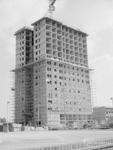 Housing development, showing ‘twin’ towers of blocks of flats at Becontree Heath, 1967