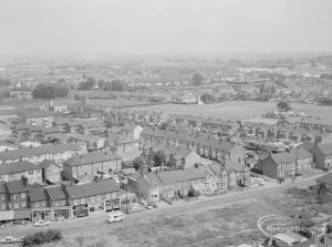 View from top of Thaxted House, Siviter Way, Dagenham, showing Church Street [east of EES11990], 1967