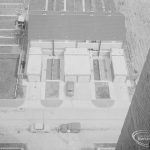 Housing, showing view from Thaxted House, Siviter Way, Dagenham, looking at Siviter Way, cars and garage immediately below, 1967