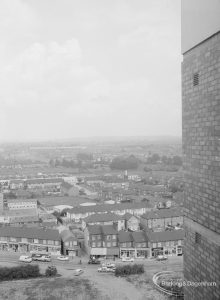 Housing, showing view from Thaxted House, Siviter Way, Dagenham looking north-north-east over Church Elm Lane to Pondfield Park, 1967