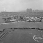 Housing, showing view from Thaxted House, Siviter Way, Dagenham of Old Dagenham Park, with Sports Stadium in foreground, 1967