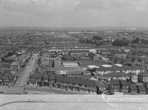 Housing, showing view from Thaxted House, Siviter Way, Dagenham looking north of the area between Charlotte Road and east end of Church Elm Lane, 1967