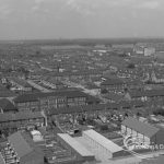 Housing, showing view from Thaxted House, Siviter Way, Dagenham looking north-west to Heathway, with Dagenham Priory School in centre, 1967