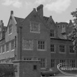 Eastbury House, Barking after restoration, showing detail of the east end of north exterior, with east exterior shown, 1967