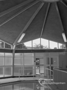 Faircross Special School, Barking, showing section of swimming pool, wall and roof lighting, 1967