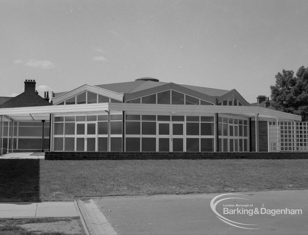 Faircross Special School, Barking, showing the swimming pool building from east, 1967