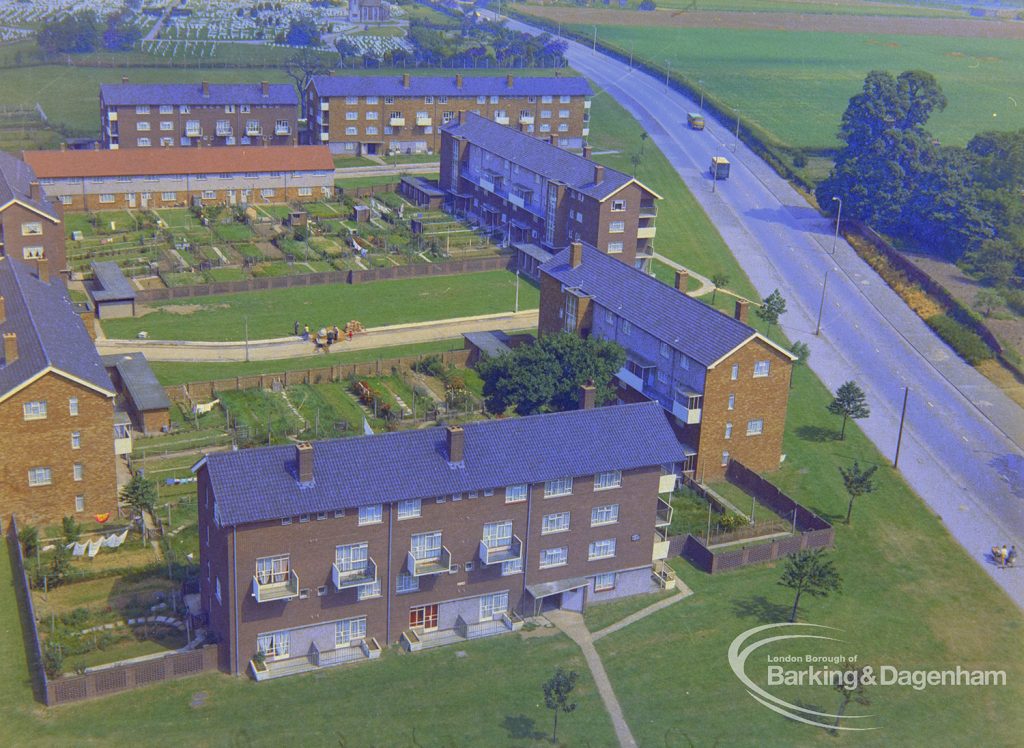 View from roof of Highview House, Hatch Grove, Chadwell Heath, 1967