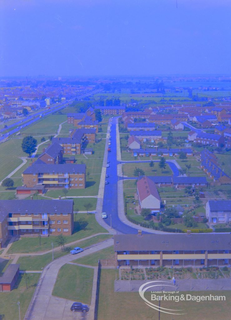 View from roof of Highview House, Hatch Grove, Chadwell Heath, 1967