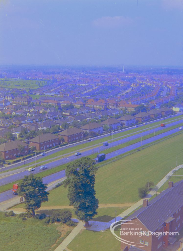 View from roof of Highview House, Hatch Grove, Chadwell Heath, 1967