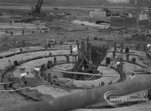Sewage Works Reconstruction (Riverside Treatment Works) XVIII, showing concentric circular foundation for digester, 1967