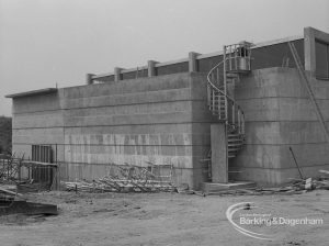 Sewage Works Reconstruction (Riverside Treatment Works) XVIII, showing spiral staircase leading to elevated sludgeway, 1967