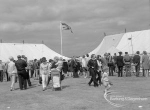 Dagenham Town Show 1967, showing visitors in the main ‘avenue’, 1967