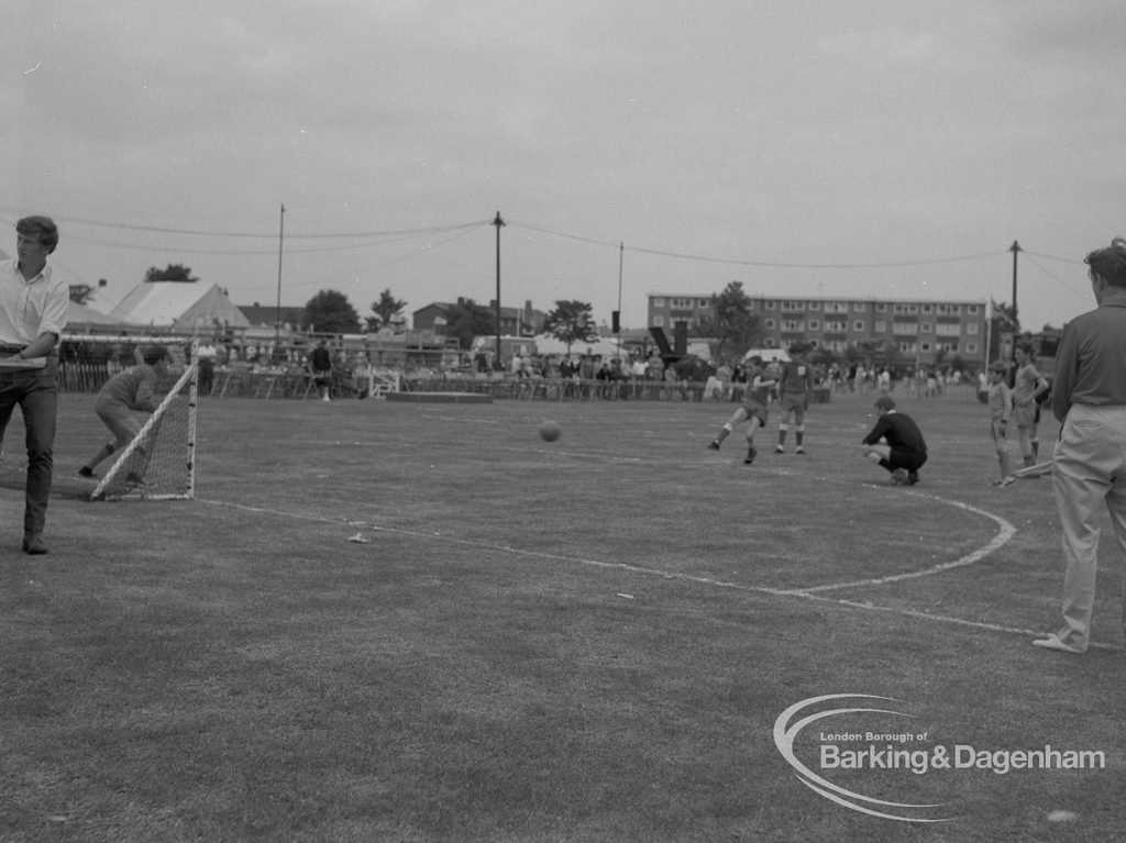 Dagenham Town Show 1967, showing five-a-side football in the main arena, 1967