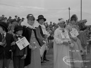 Dagenham Town Show 1967, showing first and second prizewinners in the adult Fancy Dress competition, 1967