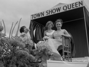 Dagenham Town Show 1967, showing the Town Show Queen and her attendants on float, 1967