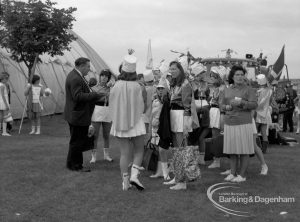 Dagenham Town Show 1967, showing a group of fashionable visitors’ clothing, 1967