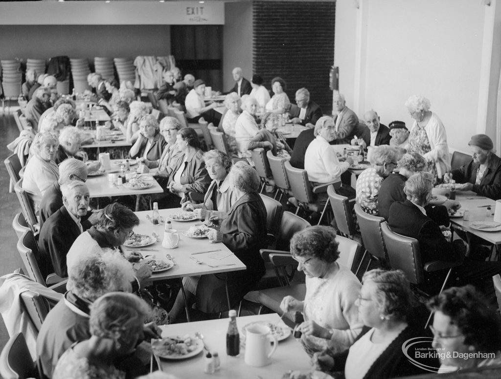 Old People’s Welfare luncheon at Fanshawe Hall, Dagenham, 1967