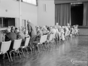 Old People’s Welfare luncheon at Fanshawe Hall, Dagenham, 1967