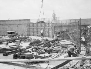 Sewage Works Reconstruction (Riverside Treatment Works) XIX, showing footings for circular digester, 1967