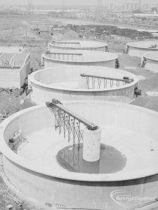 Sewage Works Reconstruction (Riverside Treatment Works) XIX, showing four empty, completed digesters, 1967