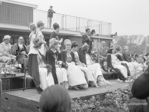 Barking Carnival 1967, showing group of beauty and carnival queens on dais, 1967