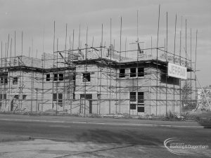 Housing development, showing half-finished range on north side at Becontree Heath, 1967
