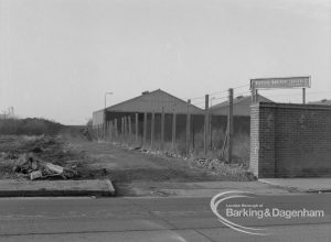 Sewage Works Reconstruction (Riverside Treatment Works) XX, showing British Transport Services Limited site and derelict land at Barking Creek outfall, 1967