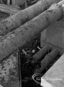 Sewage Works Reconstruction (Riverside Treatment Works) [French’s Contract at Rainham] XX, showing two pairs of bolted pipes, 1967