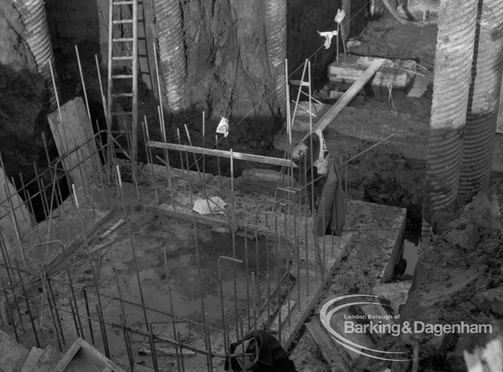 Sewage Works Reconstruction (Riverside Treatment Works) [French’s Contract at Rainham] XX, showing foundations for a pier, 1967