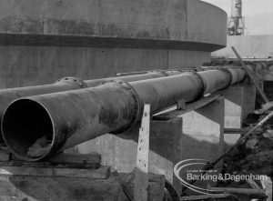 Sewage Works Reconstruction (Riverside Treatment Works) [French’s Contract at Rainham] XX, showing new pipes on concrete supports, 1967